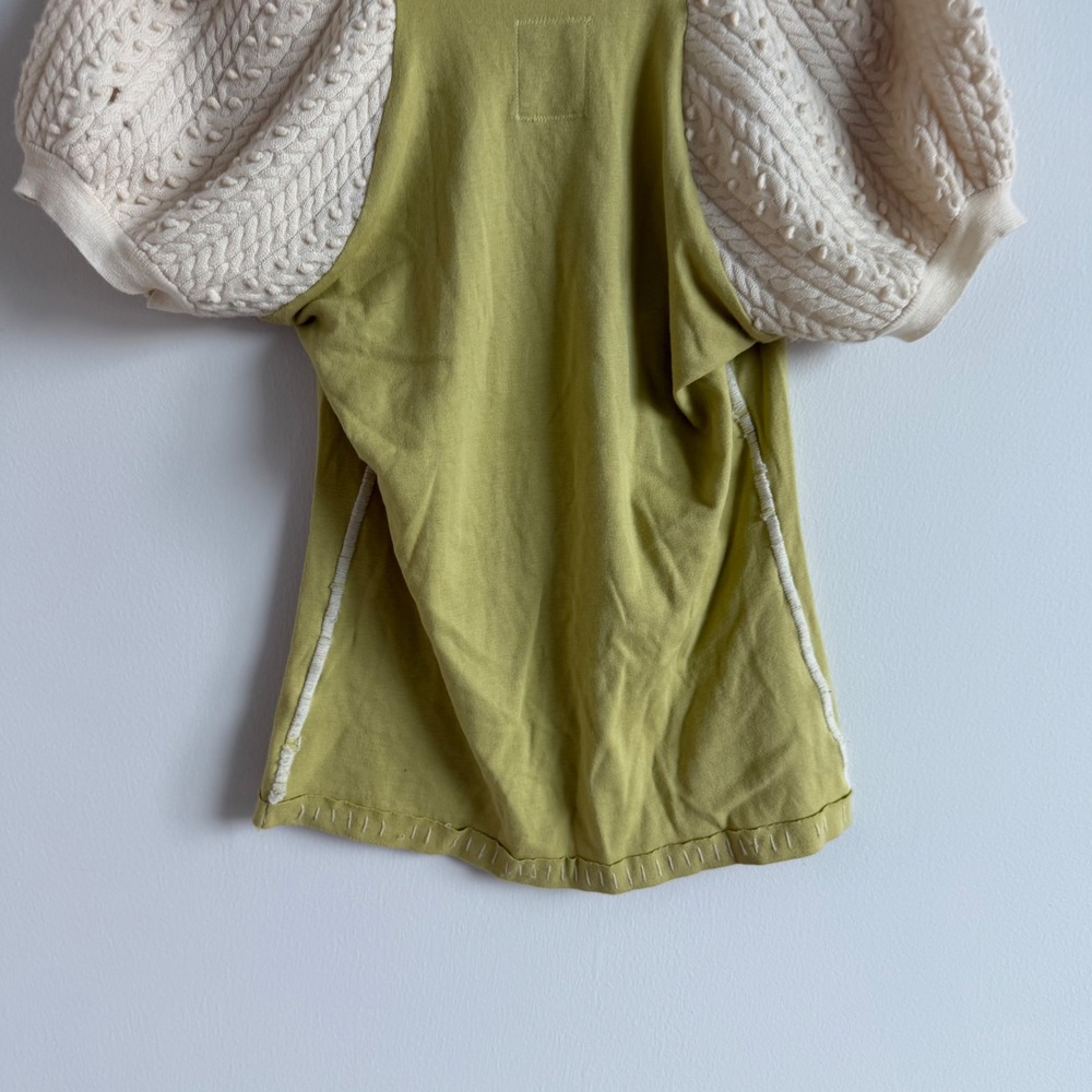Anthropologie C. Keer Cotton and Wool Puff Sleeve T-Shirt Size Small - Picture 11 of 11